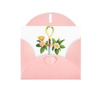 WHJSHOP Pink Greeting Card Cobra Sword Flower Printing Perfect for Valentine's Day, Wedding Anniversary & Party Invitations