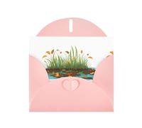 WHJSHOP Pink Greeting Card Dead leaves on the swamp Printing Perfect for Valentine's Day, Wedding Anniversary & Party Invitations
