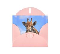WHJSHOP Pink Greeting Card giraffe Pattern 4x6in for Christmas, children's birthdays, Valentine's Day, wedding anniversaries, and party invitations