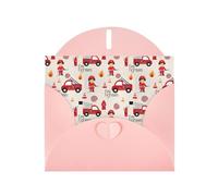 WHJSHOP Pink Greeting Card Little Boys and Girls in FireFighters Pattern 4x6in for Christmas, children's birthdays, Valentine's Day, wedding anniversaries, and party invitations