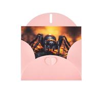 WHJSHOP Pink Greeting Card Spider in the light Printing Perfect for Valentine's Day, Wedding Anniversary & Party Invitations