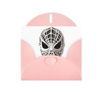 WHJSHOP Pink Greeting Card Spider Web Mask Printing Perfect for Valentine's Day, Wedding Anniversary & Party Invitations