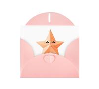 WHJSHOP Pink Greeting Card Winking origami star Printing Perfect for Valentine's Day, Wedding Anniversary & Party Invitations