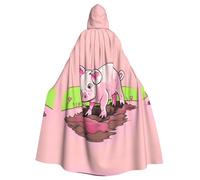 WHJSHOP Pink Piglet Picture Halloween Adult Hooded Cape Men'S And Women'S Clothing Mantle Role-Playing