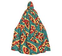 WHJSHOP Pizza Pattern Picture Halloween Adult Hooded Cape Men'S And Women'S Clothing Mantle Role-Playing