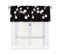 WHJSHOP Plum Blossoms in Full Bloom Prints Cozy Kitchen Window Layer - 54x18 Inch Peach Skin Valance with Filtered Light