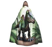 WHJSHOP Poisoned Dinosaur Prints Adult Hooded Cape Cloak for Halloween, Role-Playing, and Costume Parties