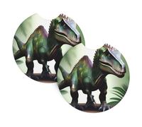 Whjshop Poisoned Dinosaur Prints Car Interior Cup Holder Pad 2 Pc Waterproof & Quick for Cars, Trucks, Suvs, and Ships