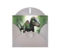 WHJSHOP Poisoned Dinosaur Prints Greeting Card - Premium Pearlescent Paper, Double Sided Pearl Effect, Love Buckle Pearl Paper Envelope