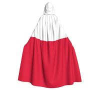 WHJSHOP Polish flag Prints Adult Hooded Cape Cloak for Halloween, Role-Playing, and Costume Parties