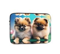WHJSHOP Pomeranians Puppies and Point Prints Portable Shockproof Laptop Sleeve Case for Men and Women Business Travel, and Office Daily Use