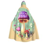 WHJSHOP Purple Dream Mushroom Picture Halloween Adult Hooded Cape Men'S And Women'S Clothing Mantle Role-Playing