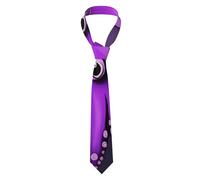 WHJSHOP Purple Octopus Prints Men's Necktie - Stylish and Durable Polyester Fiber Tie for Business, Daily Life, and Special Occasions, Black, One Size