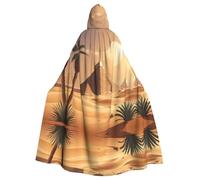 WHJSHOP Pyramids In The Desert Pattern Halloween Adult Hooded Cloak is a super large, comfortable, and durable cloak