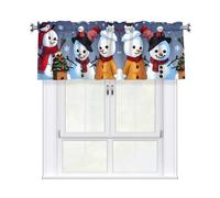 WHJSHOP Q Version Snowman Prints Cozy Kitchen Window Layer - 54x18 Inch Peach Skin Valance with Filtered Light