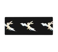 WHJSHOP Rabbit Flying Into The Sky Prints Extra Large Mouse pad, Computer Office Anti Slip Gaming Keyboard Thickened Version 12x31.5in