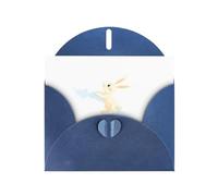 WHJSHOP Rabbit flying into the sky Prints Greeting Card - Premium Pearlescent Paper, Double Sided Pearl Effect, Love Buckle Pearl Paper Envelope