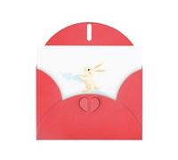 WHJSHOP Rabbit flying into the sky Prints Greeting Card - Premium Pearlescent Paper, Double Sided Pearl Effect, Love Buckle Pearl Paper Envelope