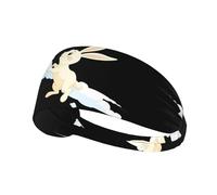 WHJSHOP Rabbit Flying into The Sky Prints Sports Headband for Women Sweat Proof Bandeau Summer Elastic Band