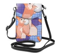 WHJSHOP Rabbit Holding The Ball Picture Small Leather Women'S Crossbody Flip Phone Bag, Waterproof And Durable