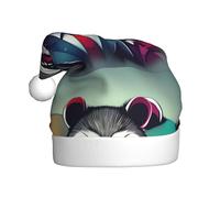 WHJSHOP Racoons Printing Christmas Hat for Adult for men and women clothing headband for festive occasions