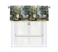 WHJSHOP Rainbow Beside The Tree Pattern Short Curtains with Valance Rod 54x18in - Curtain Valance Kitchen Bathroom Laundry Room Studio - Home Decor
