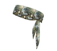 WHJSHOP Rainbow Beside The Tree Pattern Sports Headscarf, Casual Headband, Elastic, Sweat Absorbing, Adjustable, Anti Slip