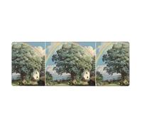WHJSHOP Rainbow Beside The Tree Prints Extra Large Mouse pad, Computer Office Anti Slip Gaming Keyboard Thickened Version 12x31.5in