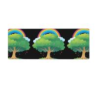 WHJSHOP Rainbow Under The Tree Prints Extra Large Mouse pad, Computer Office Anti Slip Gaming Keyboard Thickened Version 12x31.5in