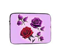 WHJSHOP Red and Purple Roses Picture Laptop Case - Shockproof Portable Laptop Sleeve Bag for Men and Women Business Travel, School, and Office Daily Use