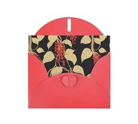 WHJSHOP Red berries on the vine Prints Greeting Card - Premium Pearlescent Paper, Double Sided Pearl Effect, Love Buckle Pearl Paper Envelope
