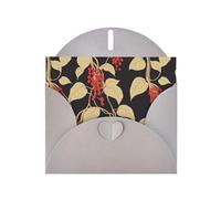 WHJSHOP Red berries on the vine Prints Greeting Card - Premium Pearlescent Paper, Double Sided Pearl Effect, Love Buckle Pearl Paper Envelope