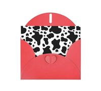 WHJSHOP Red Greeting Card Black And White Cow Pattern 4x6in for Christmas, children's birthdays, Valentine's Day, wedding anniversaries, and party invitations