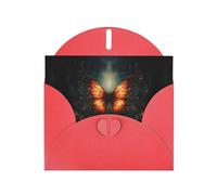 WHJSHOP Red Greeting Card Butterfly in the vortex Printing Perfect for Valentine's Day, Wedding Anniversary & Party Invitations