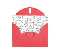 WHJSHOP Red Greeting Card chemotherapy Pattern 4x6in for Christmas, children's birthdays, Valentine's Day, wedding anniversaries, and party invitations
