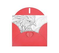 WHJSHOP Red Greeting Card Chicken Head Side View Printing Perfect for Valentine's Day, Wedding Anniversary & Party Invitations