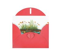 WHJSHOP Red Greeting Card Dead leaves on the swamp Printing Perfect for Valentine's Day, Wedding Anniversary & Party Invitations