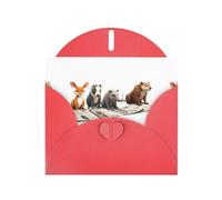 WHJSHOP Red Greeting Card Friends reading newspaper Printing Perfect for Valentine's Day, Wedding Anniversary & Party Invitations
