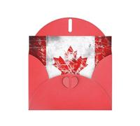 WHJSHOP Red Greeting Card Retro Canada Flag Pattern 4x6in for Christmas, children's birthdays, Valentine's Day, wedding anniversaries, and party invitations