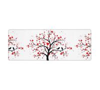 WHJSHOP Red Love Heart Tree Mouse Pad 12x31.5in Extended Gaming Mat