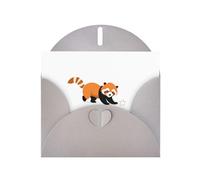 WHJSHOP Red panda playing with ball Prints Greeting Card - Premium Pearlescent Paper, Double Sided Pearl Effect, Love Buckle Pearl Paper Envelope