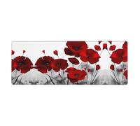 WHJSHOP Red Poppy Flower Mouse Pad 12x31.5in Extended Gaming Mat