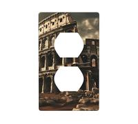 WHJSHOP Remains of The Roman Colosseum Picture Double Socket Wall Panel Electrical Socket Cover Plate Shatter Decoration Durable 4.5x2.76in