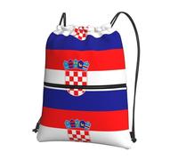 WHJSHOP Republic of Croatia flag Prints Drawstring Zipper Backpack - Lightweight Water-Resistant Gym Bag with Front Pocket & Interior Organizer for Travel, Yoga, & More