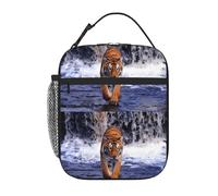 WHJSHOP River Tiger Printing Portable Handheld Insulated Lunch Bag Suitable for Students to Work and Travel