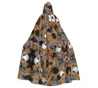 WHJSHOP Rooster and Chicken Print Prints Hooded Cloak - Long, Comfortable Cosplay Throw