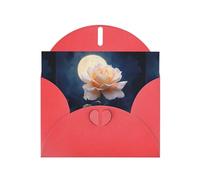 WHJSHOP Roses in the moonlight Prints Greeting Card - Premium Pearlescent Paper, Double Sided Pearl Effect, Love Buckle Pearl Paper Envelope