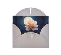 WHJSHOP Roses in the moonlight Prints Greeting Card - Premium Pearlescent Paper, Double Sided Pearl Effect, Love Buckle Pearl Paper Envelope