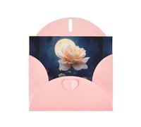 WHJSHOP Roses in the moonlight Prints Greeting Card - Premium Pearlescent Paper, Double Sided Pearl Effect, Love Buckle Pearl Paper Envelope
