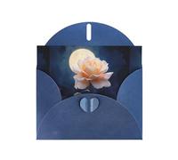 WHJSHOP Roses in the moonlight Prints Greeting Card - Premium Pearlescent Paper, Double Sided Pearl Effect, Love Buckle Pearl Paper Envelope